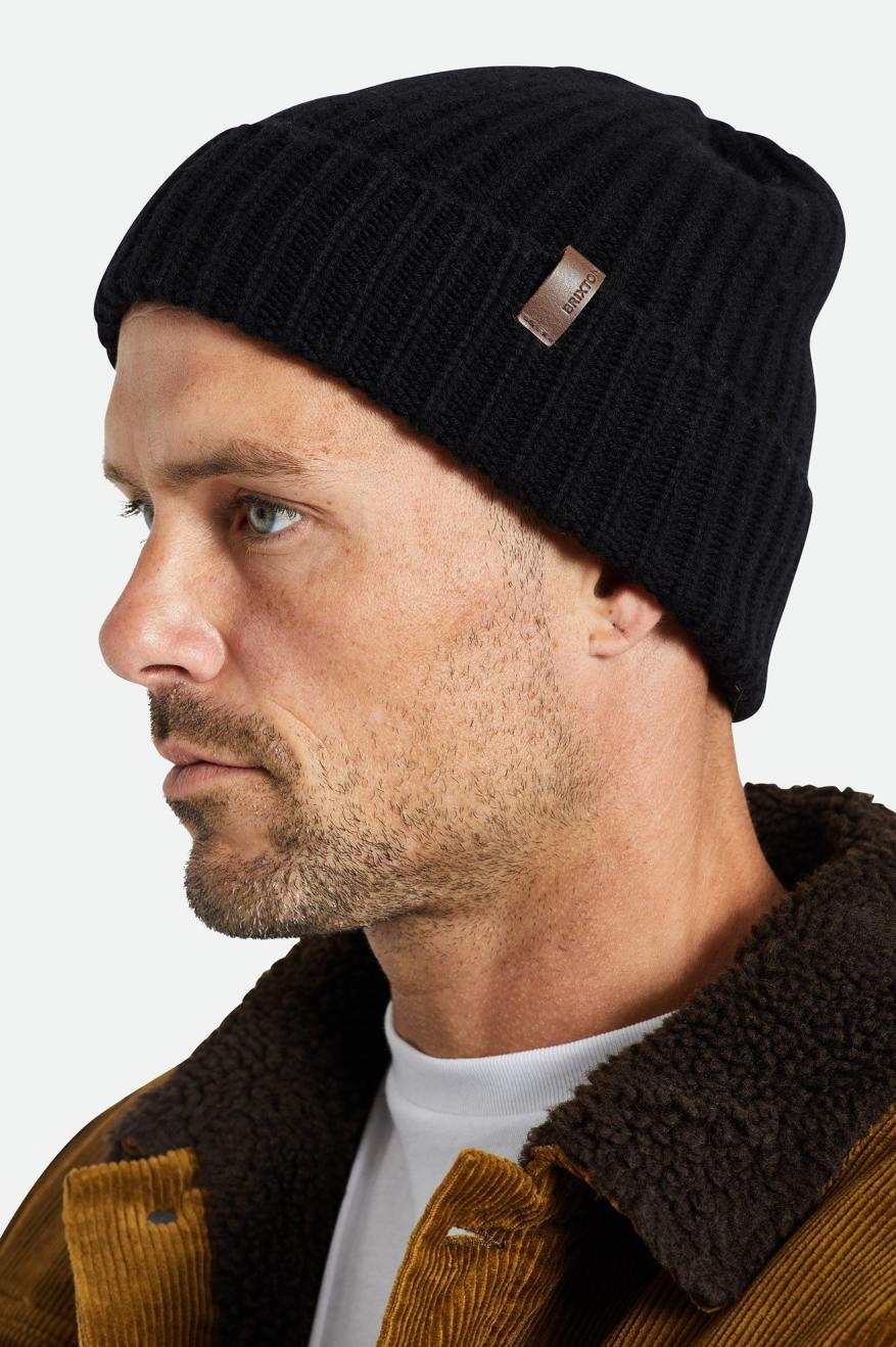 Men's Brixton Heist Reserve Cashmere Beanie Black | 9385EMPXR