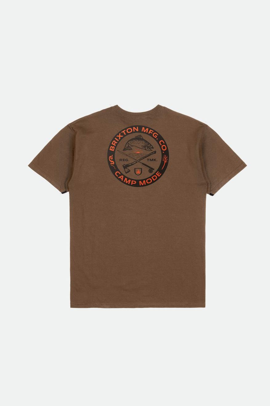 Men's Brixton Highlands S/S Standard Tops Brown | 7528EBRXF