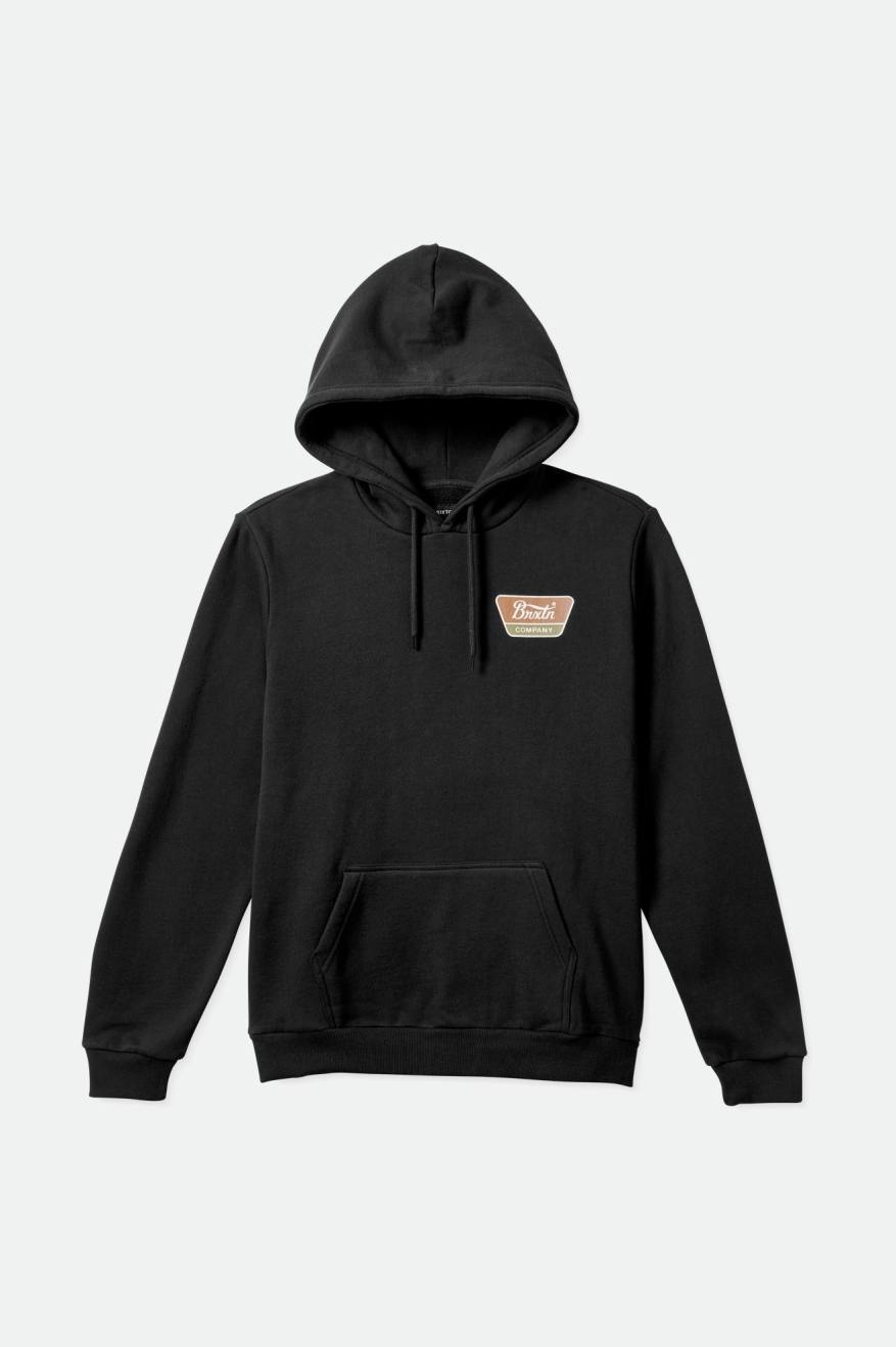 Men's Brixton Linwood Hoodie Black | 2940HTIFJ