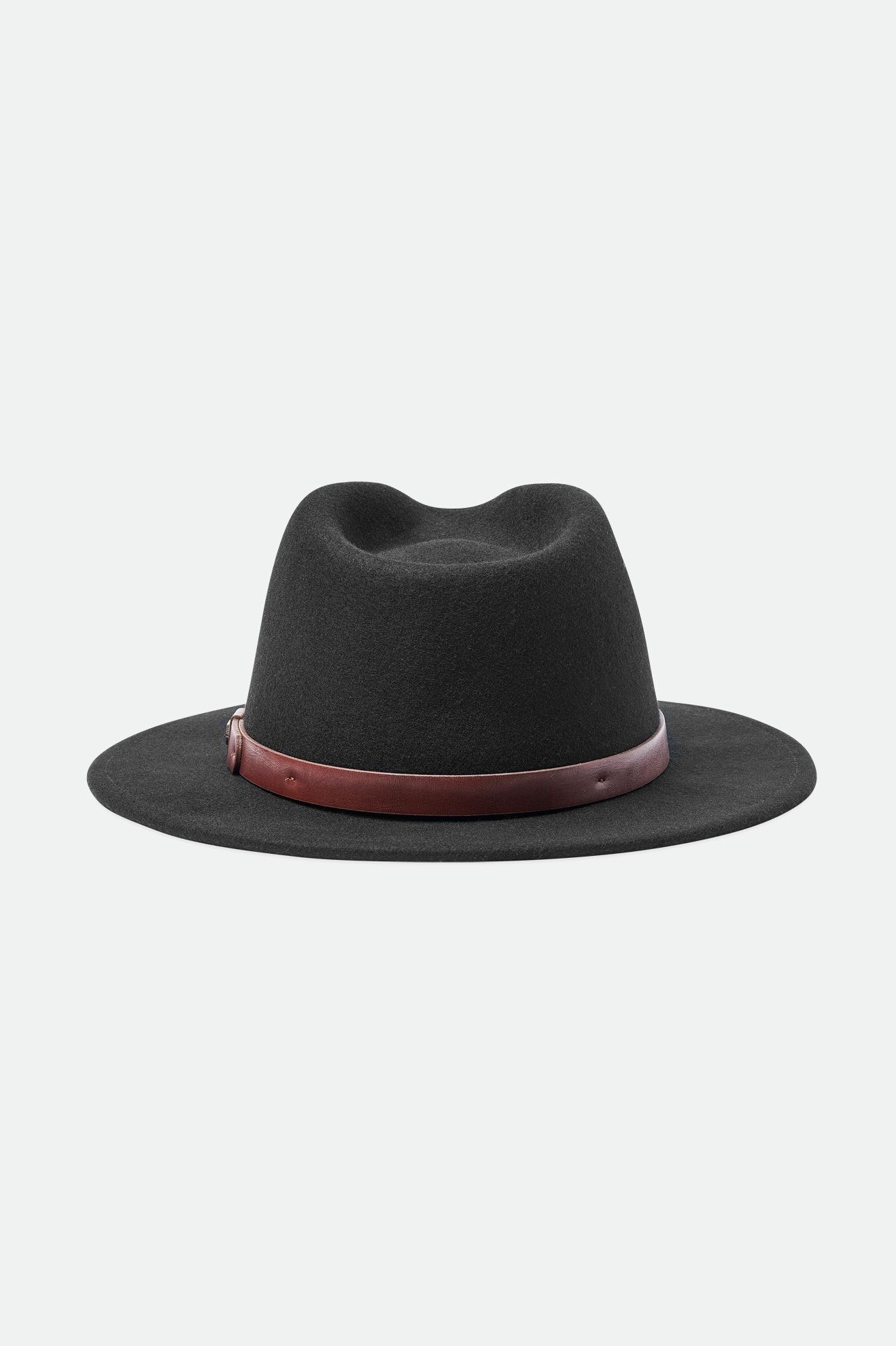 Men's Brixton Messer Fedoras Black | 5371MJZAN