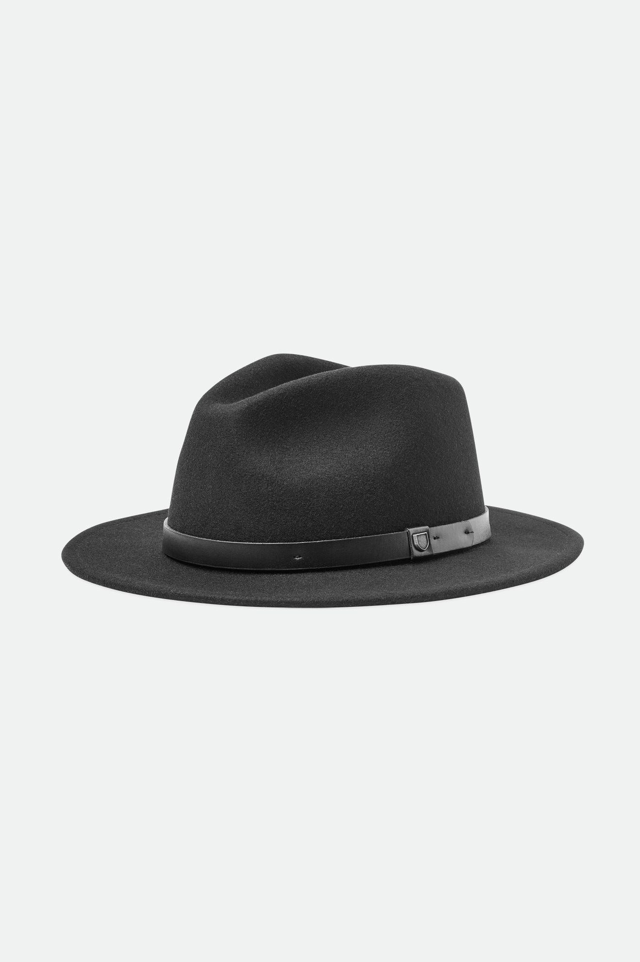 Men\'s Brixton Messer Fedoras Black | 9043PGMHW