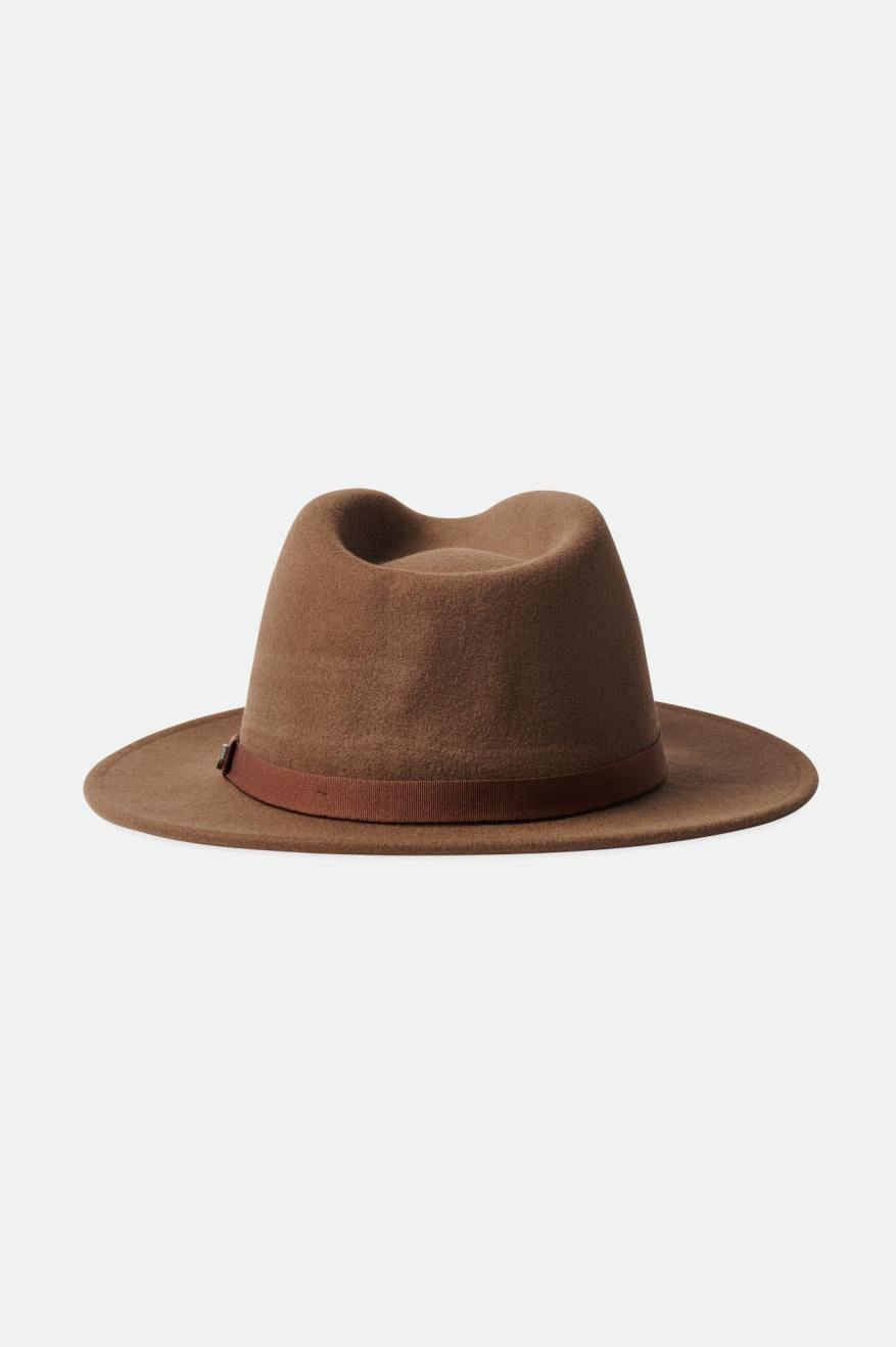 Men's Brixton Messer Packable Fedoras Brown | 5184WJSUK