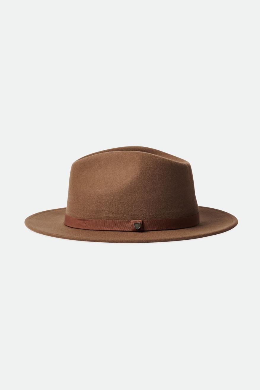 Men's Brixton Messer Packable Fedoras Brown | 5184WJSUK