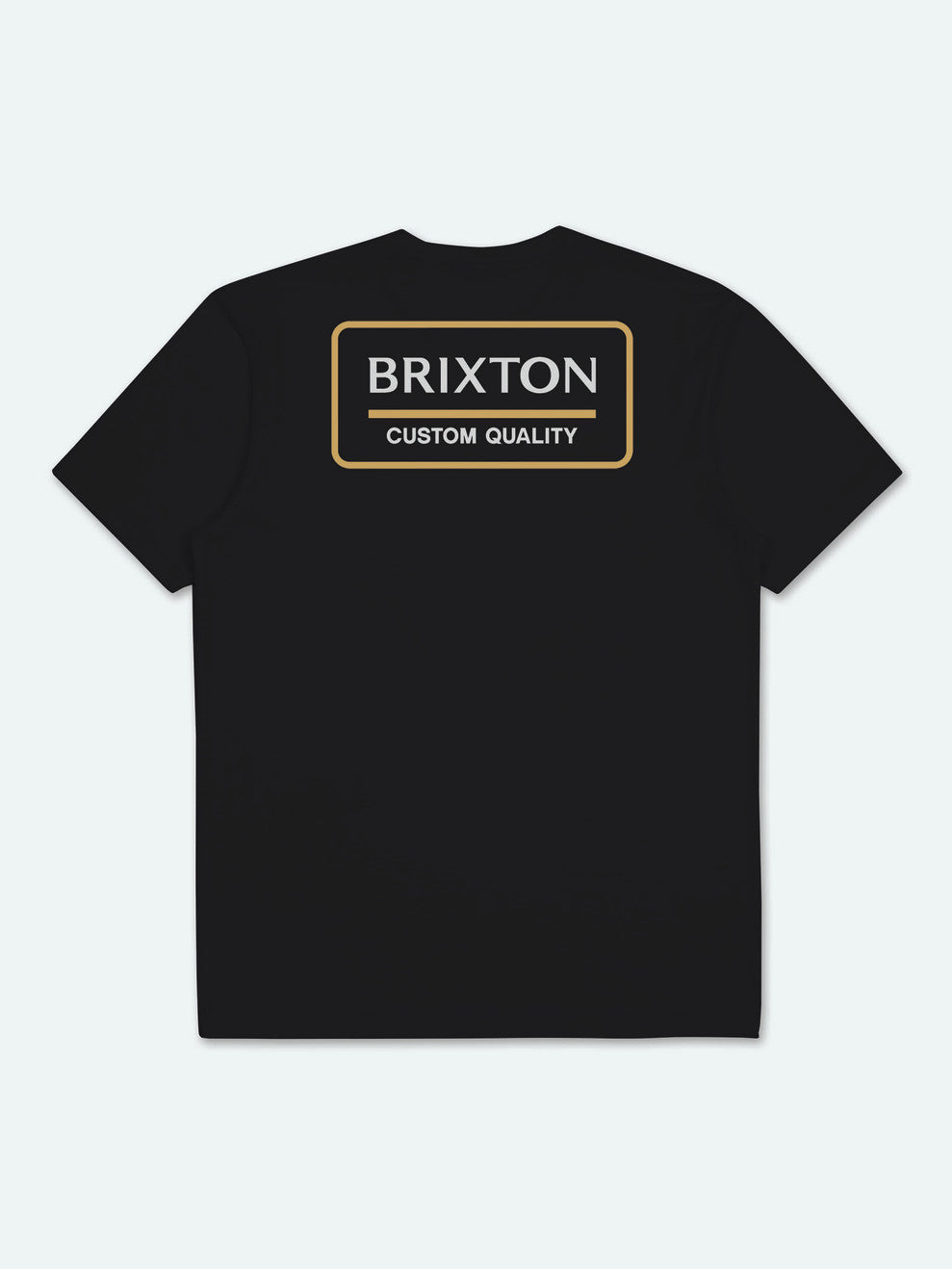 Men's Brixton Palmer Proper S/S Standard Tops Black / Light Gold | 3564QWUZC