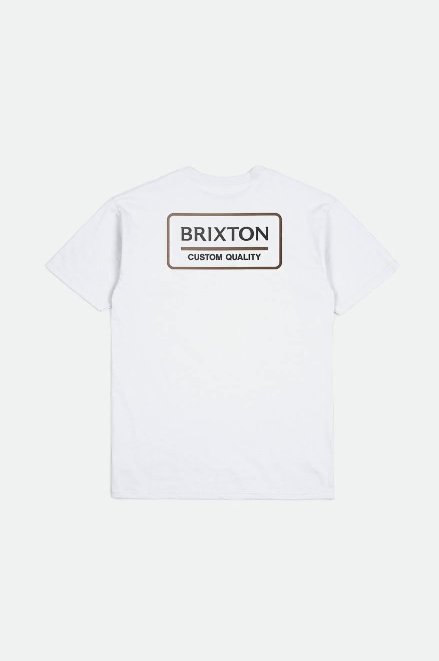 Men's Brixton Palmer Proper S/S Standard Tops White / Black | 9243IARCE