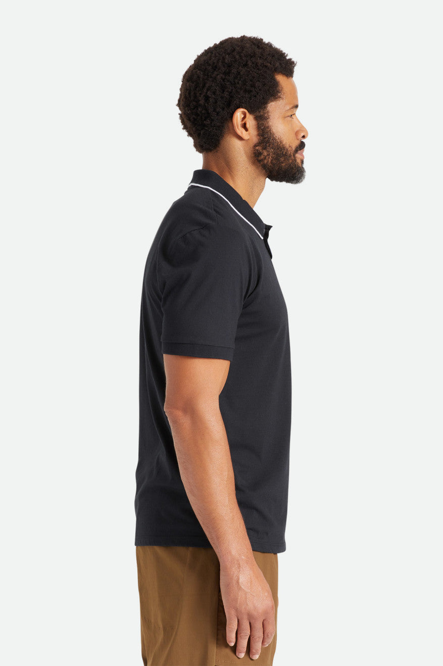 Men's Brixton Proper S/S Polo Knitwear Black | 0483OWYDC