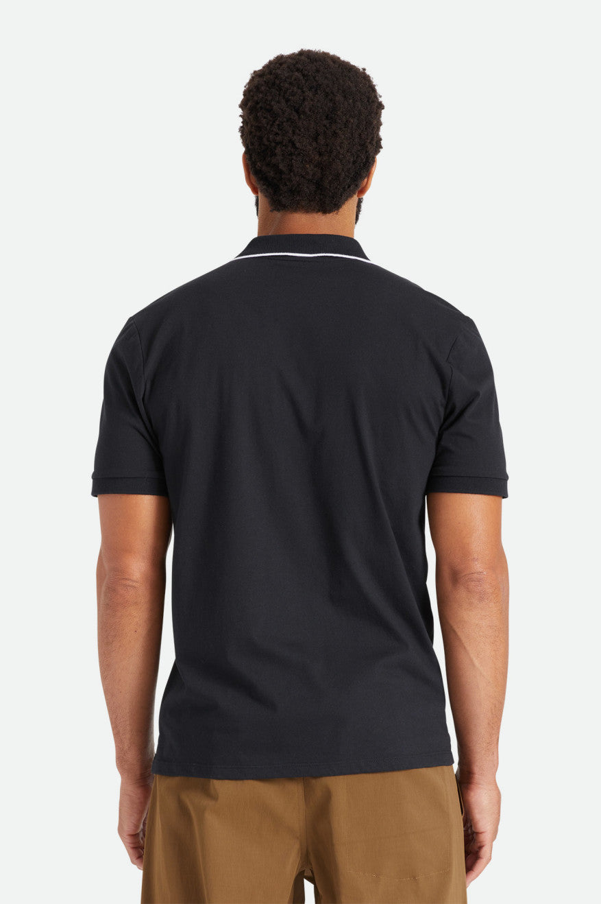 Men's Brixton Proper S/S Polo Knitwear Black | 0483OWYDC