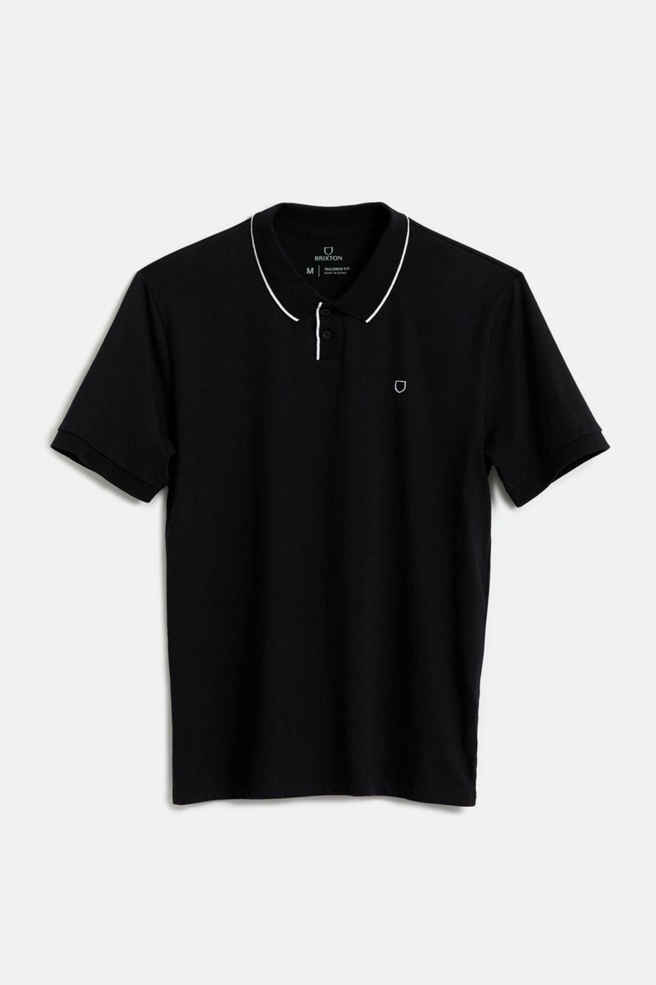 Men's Brixton Proper S/S Polo Knitwear Black | 0483OWYDC