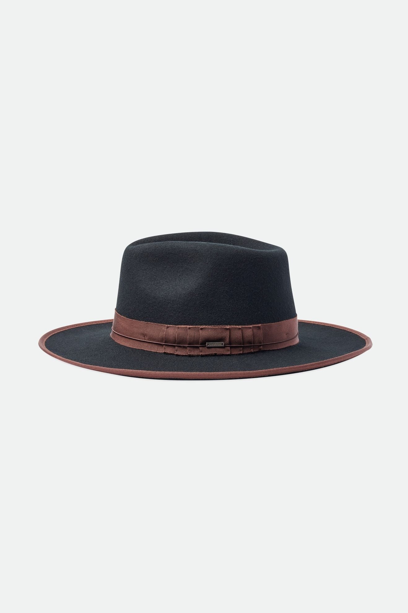 Men's Brixton Reno Fedoras Black / Brown | 6817BDOPU