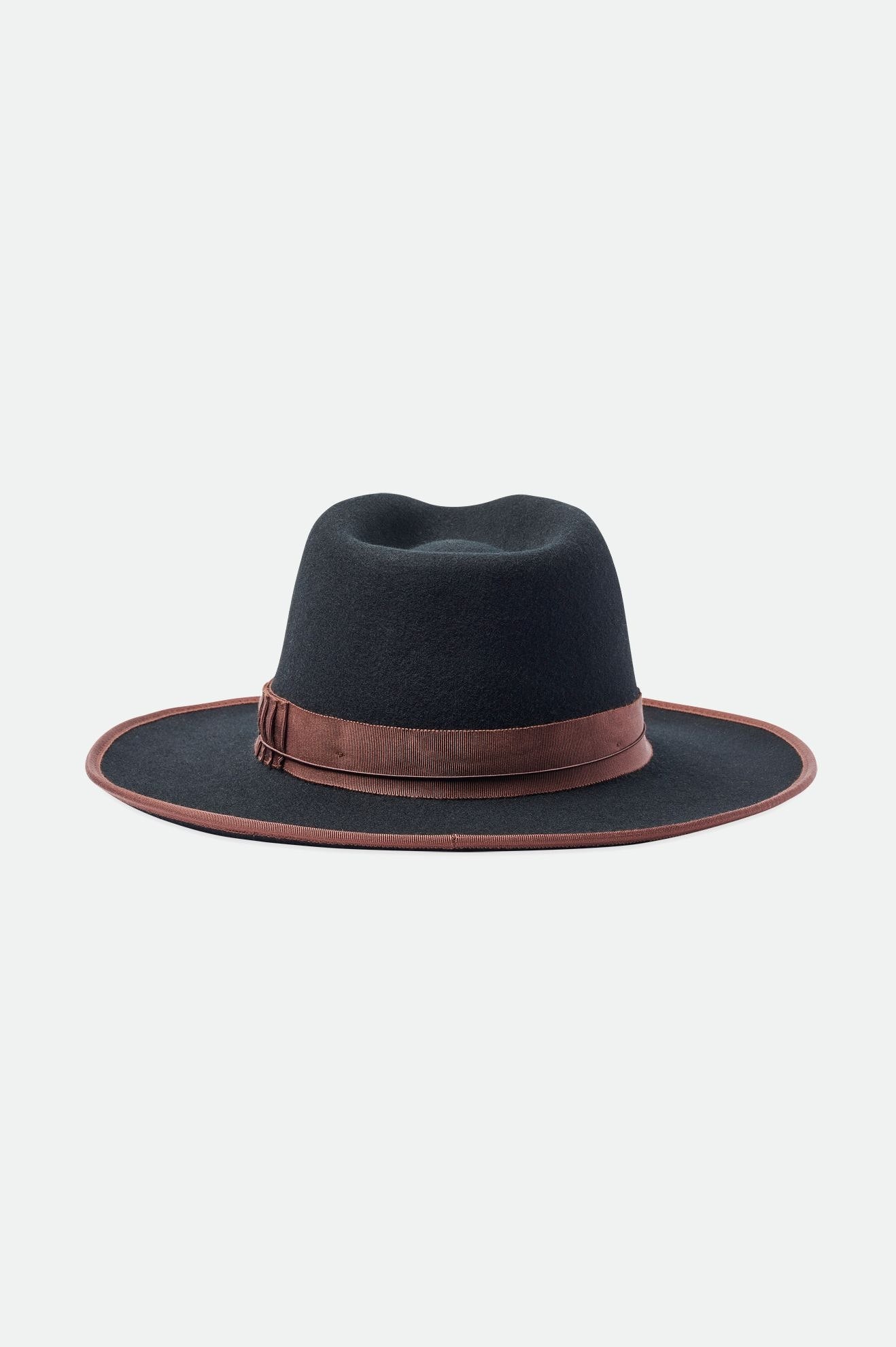 Men's Brixton Reno Fedoras Black / Brown | 6817BDOPU