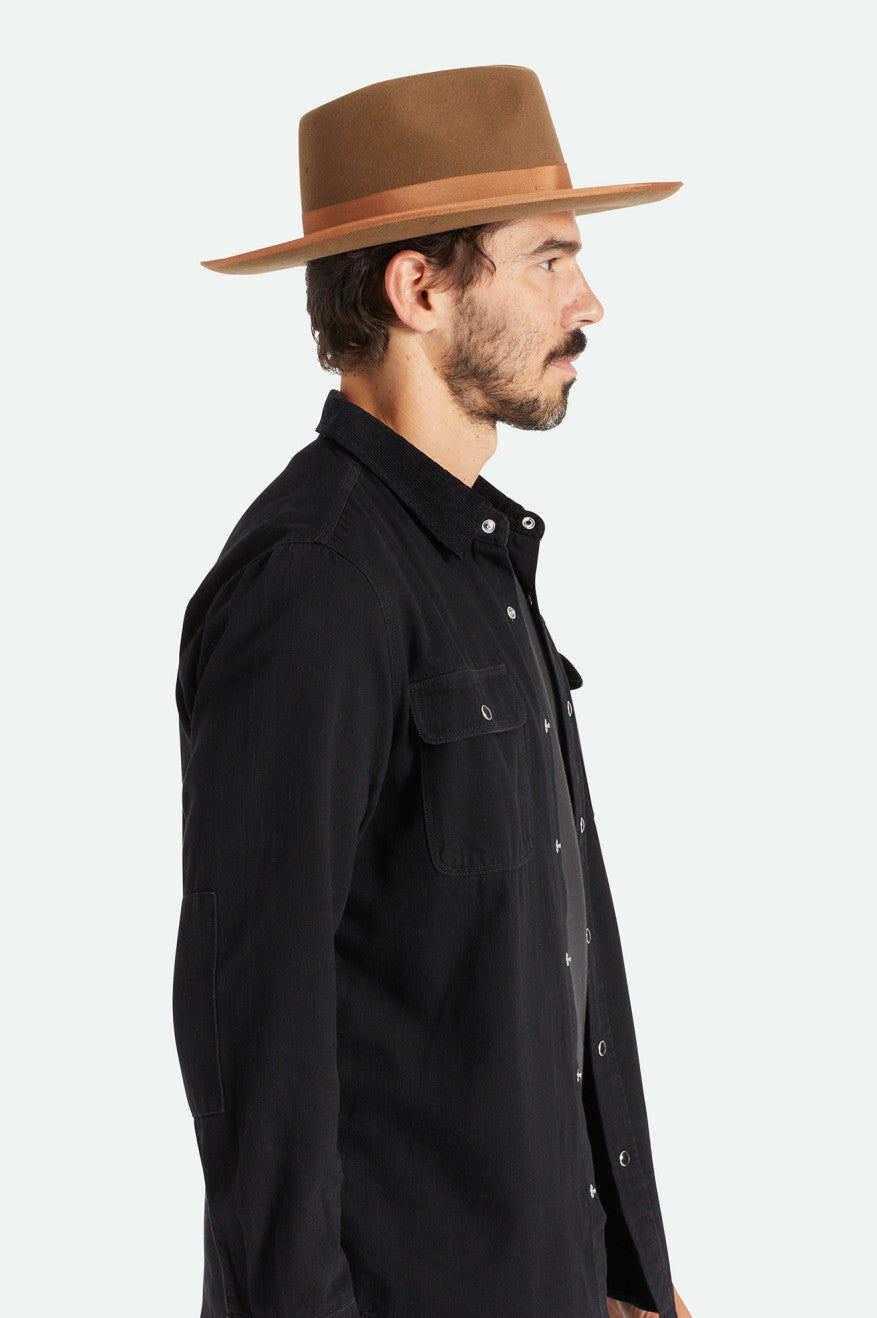 Men's Brixton Reno Fedoras Coffee | 5619RSFNM