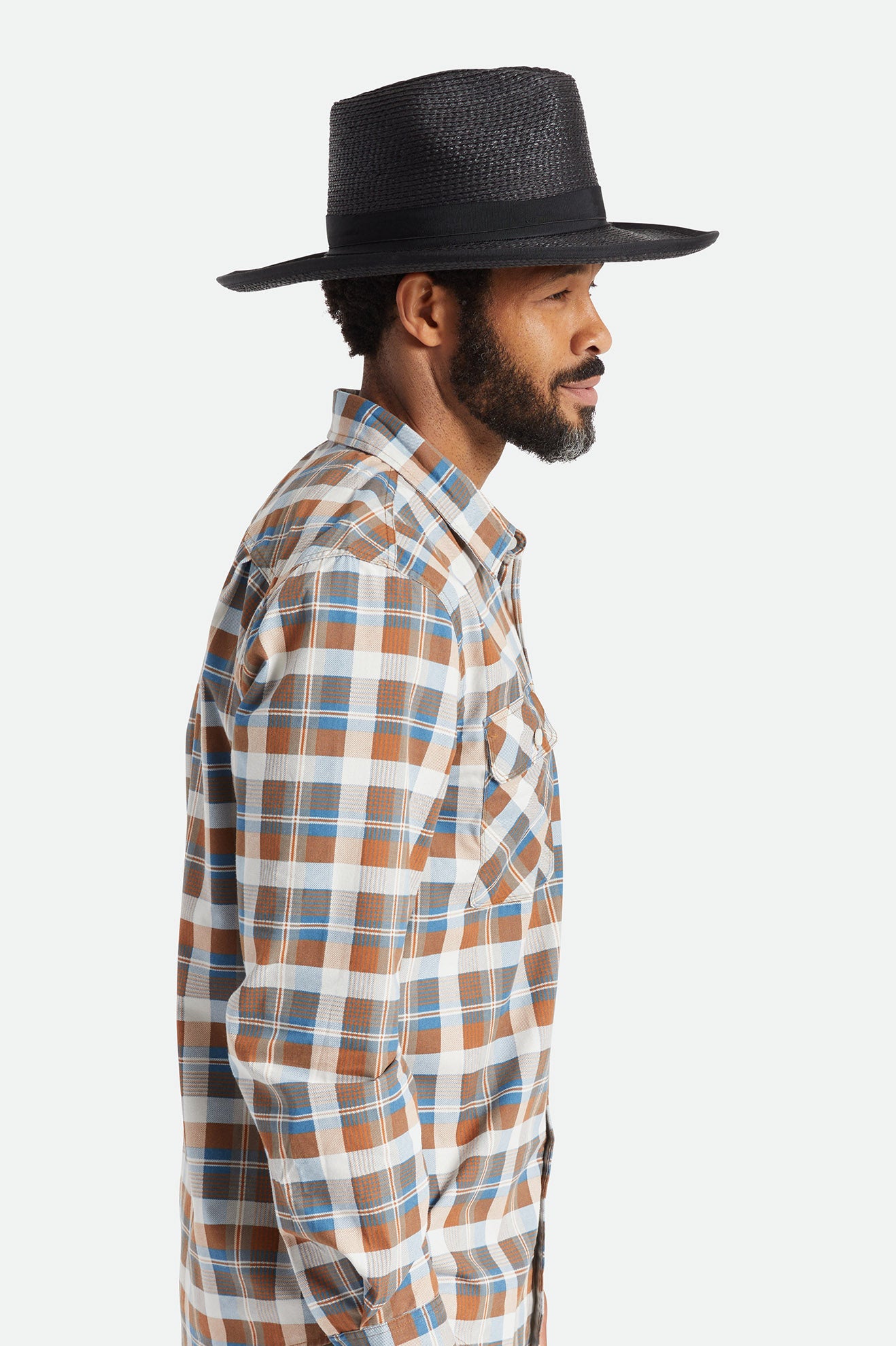 Men's Brixton Reno Straw Hats Black | 6921RVUGI