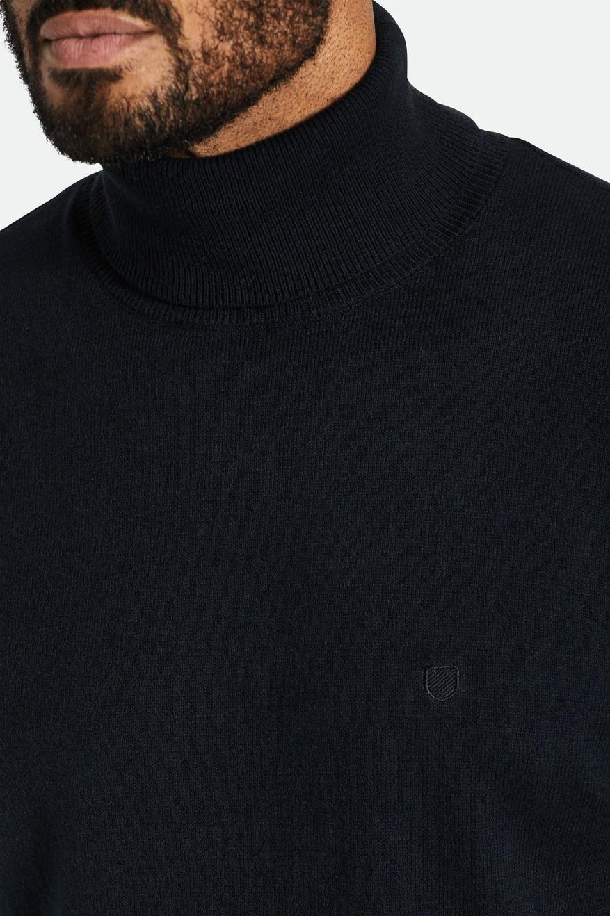 Men's Brixton Reserve Cashmere L/S Turtleneck Knitwear Black | 7312VIDWP