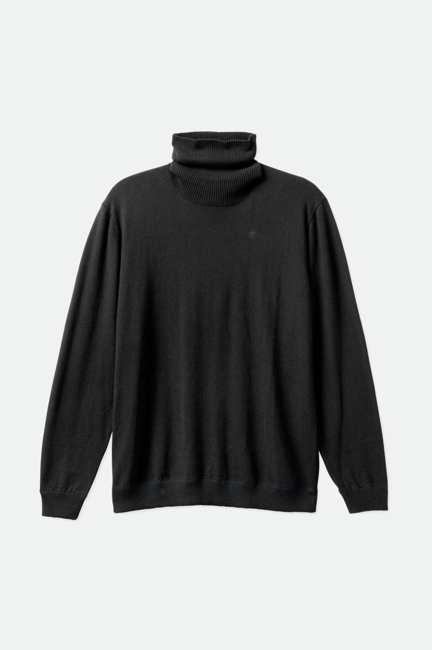 Men's Brixton Reserve Cashmere L/S Turtleneck Knitwear Black | 7312VIDWP