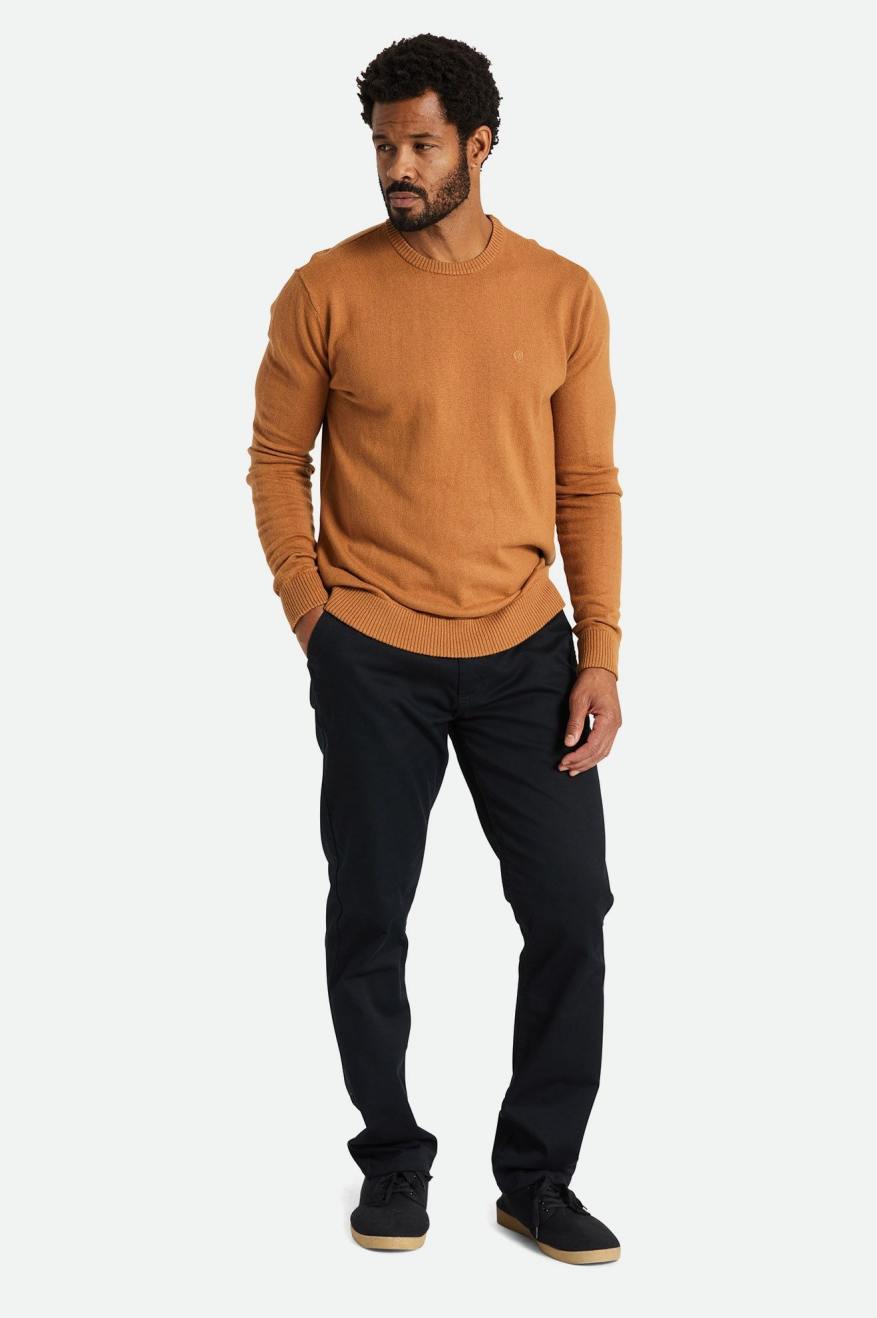 Men's Brixton Reserve Cashmere Sweater Knitwear Brown | 0318NPGQY