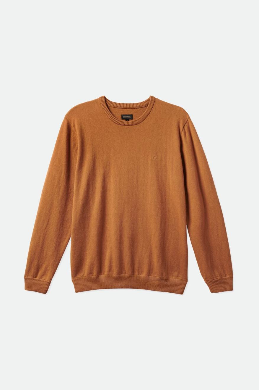 Men's Brixton Reserve Cashmere Sweater Knitwear Brown | 0318NPGQY