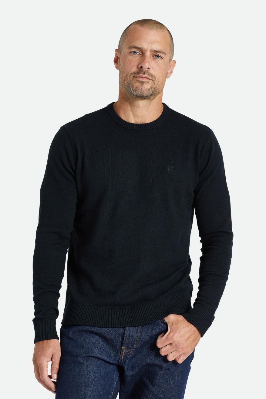 Men\'s Brixton Reserve Cashmere Sweater Knitwear Black | 7389IOCGF