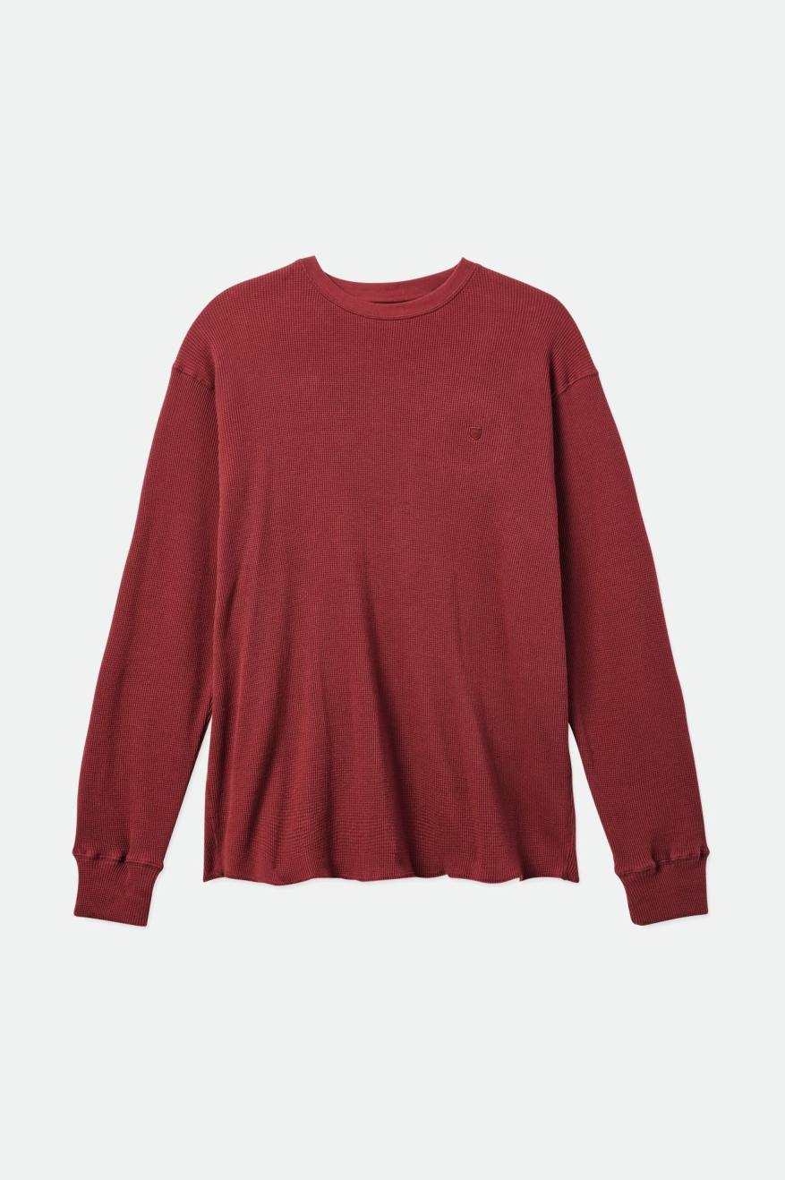 Men's Brixton Reserve Thermal L/S Knitwear Red | 0697GRLEQ