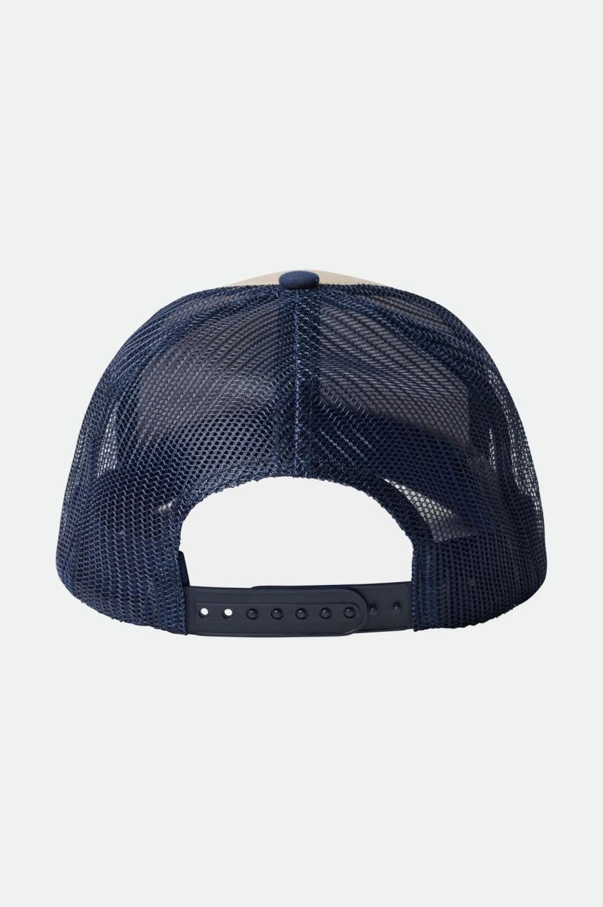 Men's Brixton Rival Stamp NetPlus MP Trucker Hat Caps Navy | 0254ACGVJ