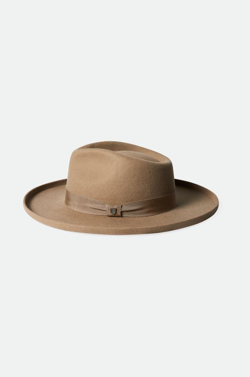 Men's Brixton Victoria Felt Fedoras Brown | 4209USFPV