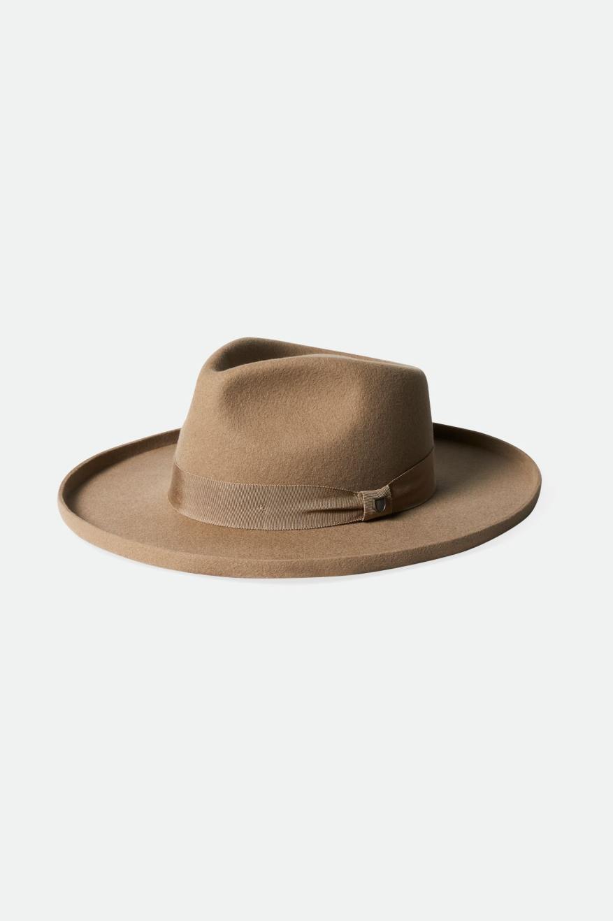 Men\'s Brixton Victoria Felt Fedoras Brown | 4209USFPV