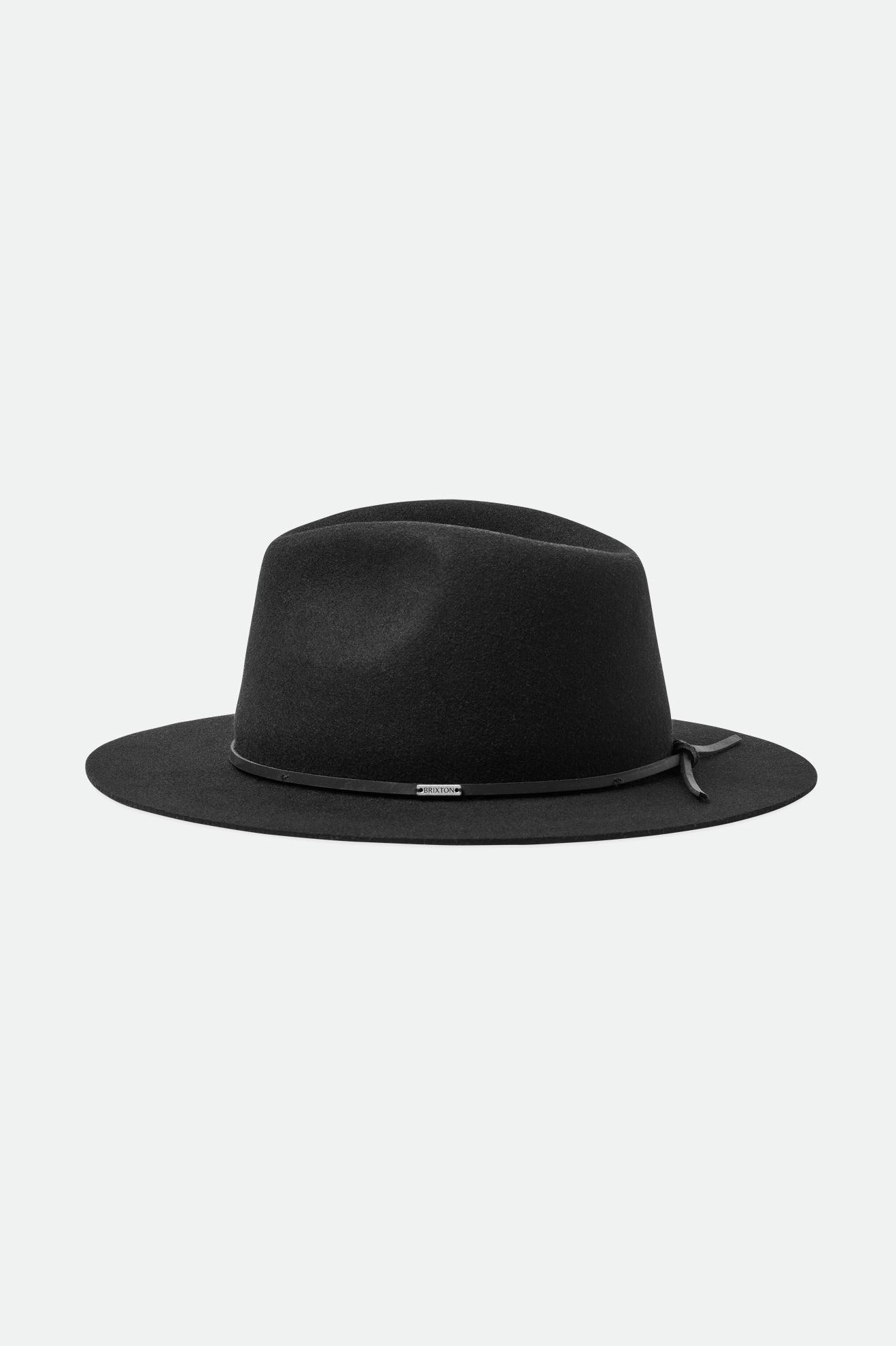 Men's Brixton Wesley Fedoras Black | 9312YWIPO