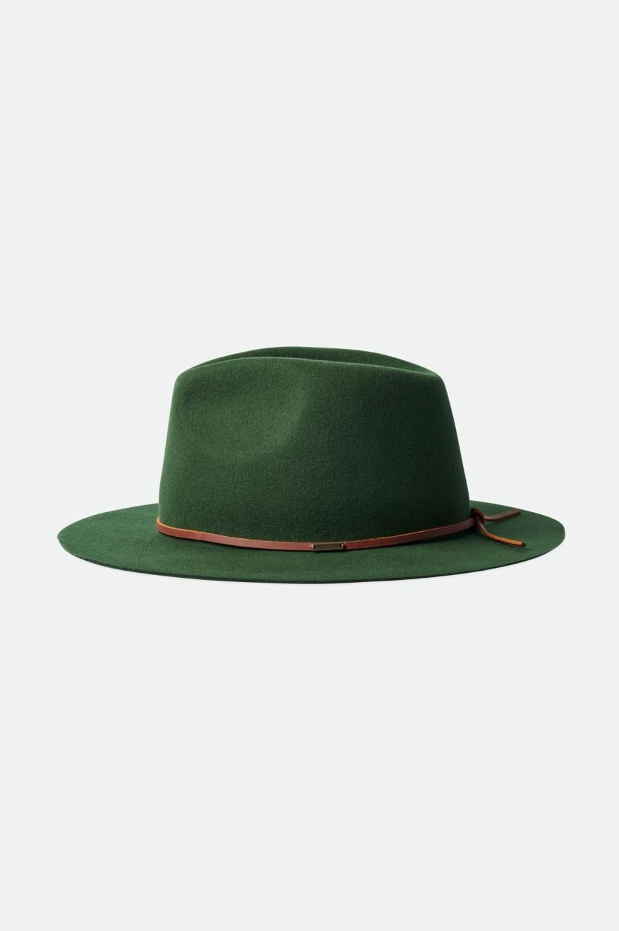 Men's Brixton Wesley Packable Fedoras Green | 7603YIPBO