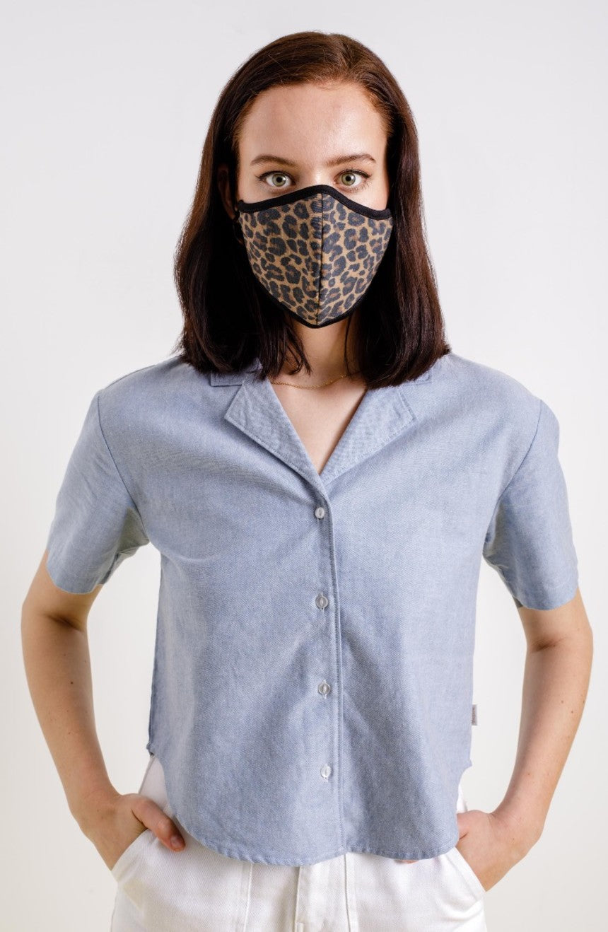 Unisex Brixton Antimicrobial 4-Way Stretch Face Masks Leopard | 5184ILFEQ