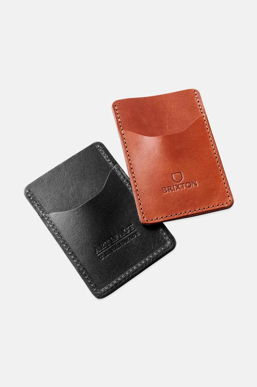 Unisex Brixton Artifact Leather Card Holder Wallet Accessories Black | 1734BXGLF