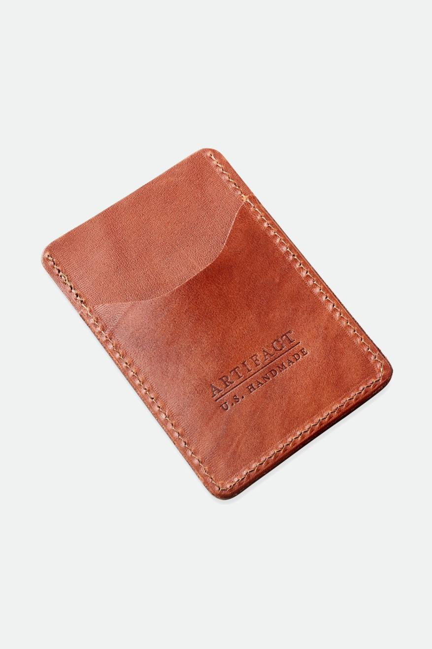 Unisex Brixton Artifact Leather Card Holder Wallet Accessories Brown | 4035UZNSH