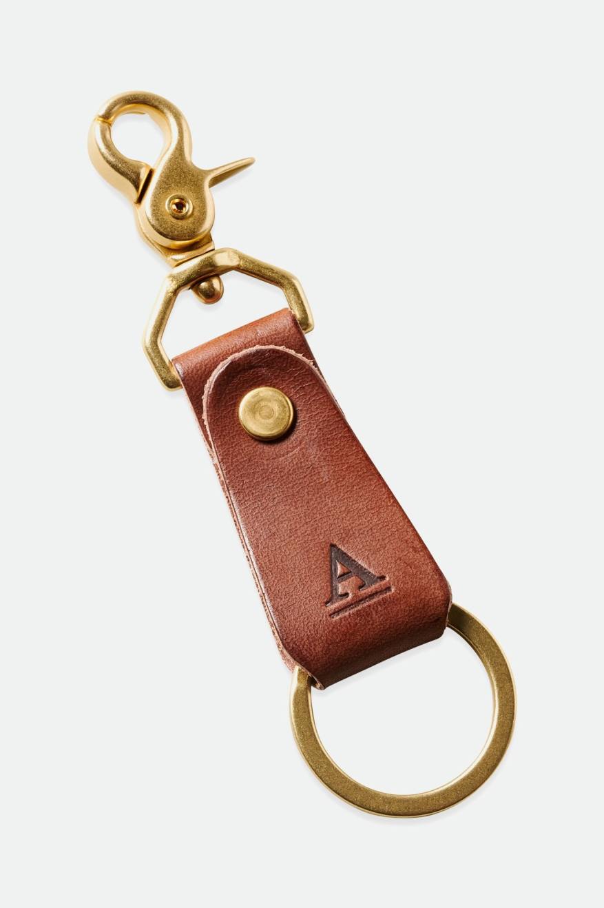 Unisex Brixton Artifact Leather Key Clip Accessories Brown | 6715KIAOM