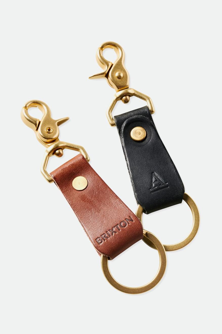 Unisex Brixton Artifact Leather Key Clip Accessories Brown | 6715KIAOM