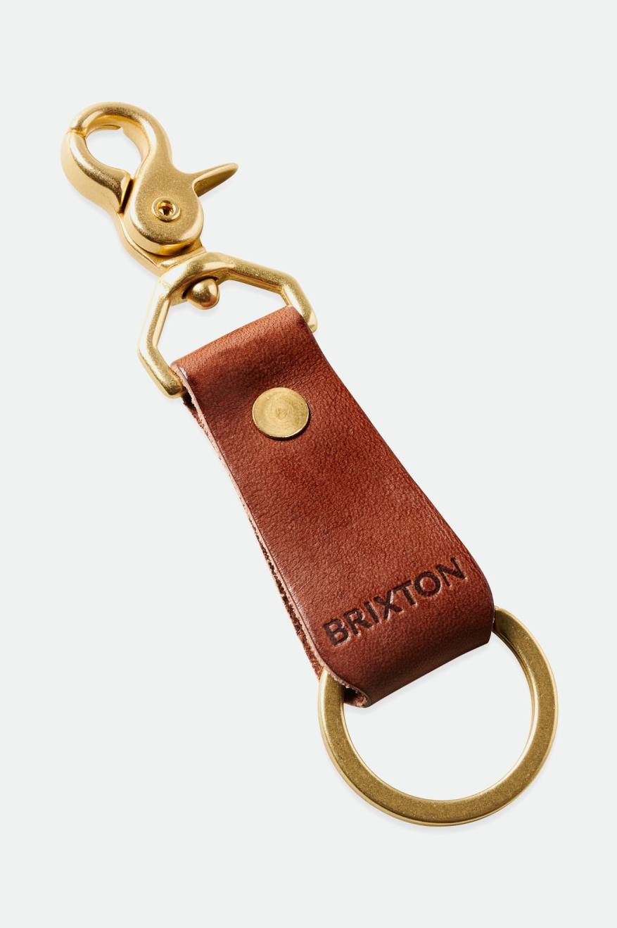 Unisex Brixton Artifact Leather Key Clip Accessories Brown | 6715KIAOM