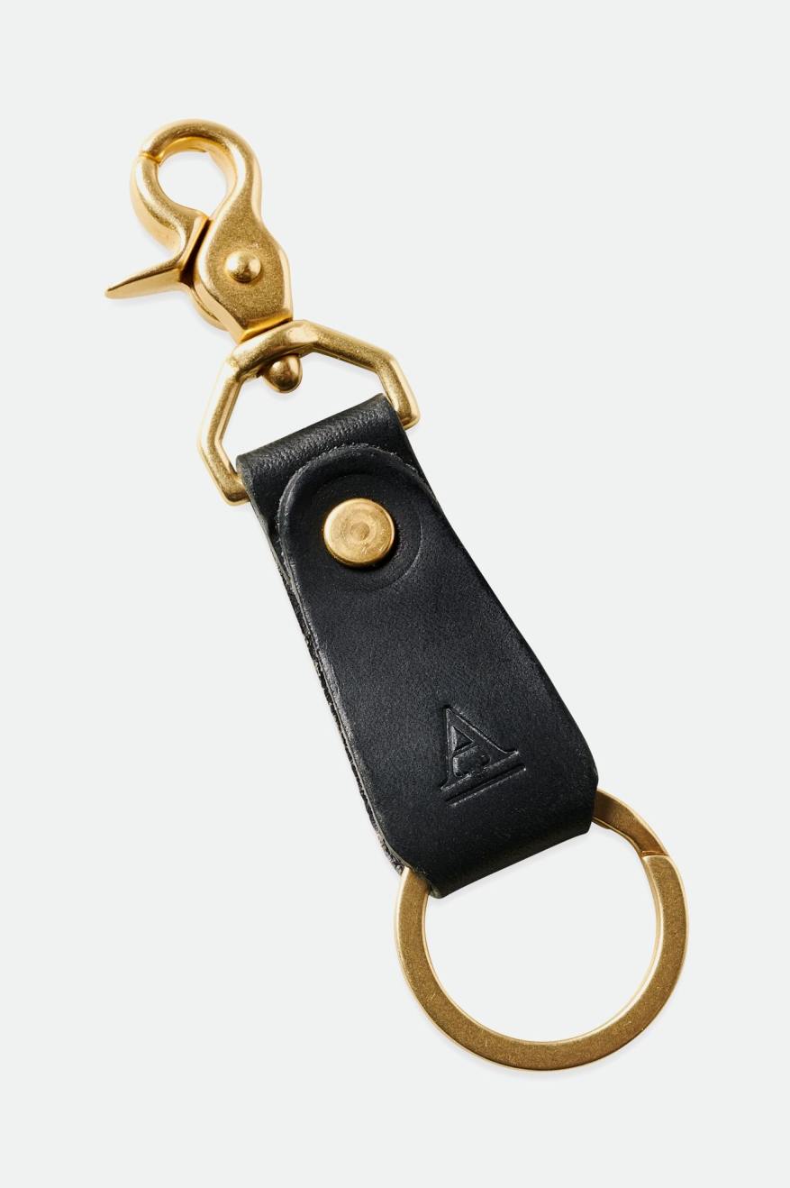 Unisex Brixton Artifact Leather Key Clip Accessories Black | 7486IJMGD