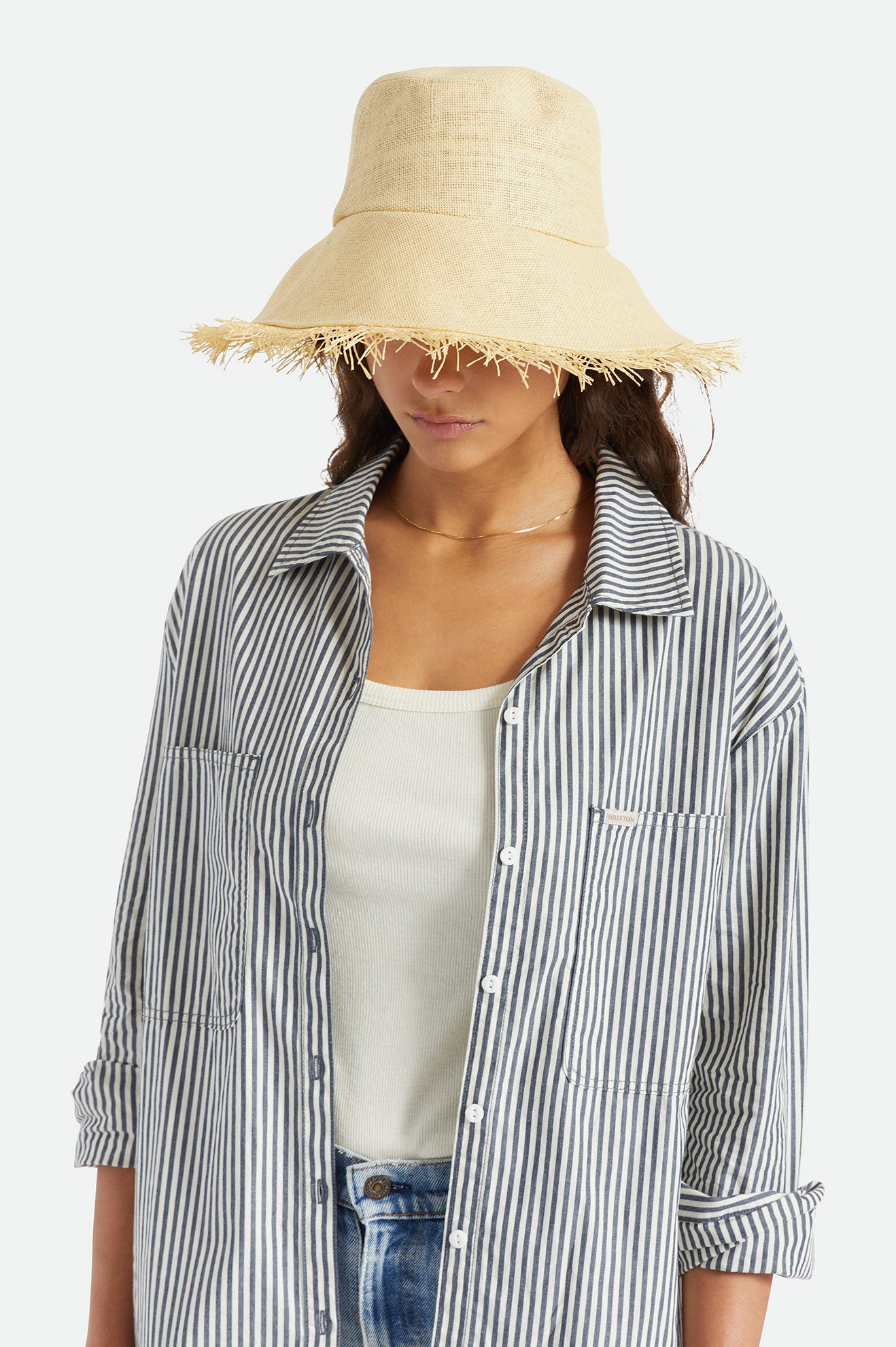 Women's Brixton Alice Bucket Straw Hats Brown | 8735UABIF