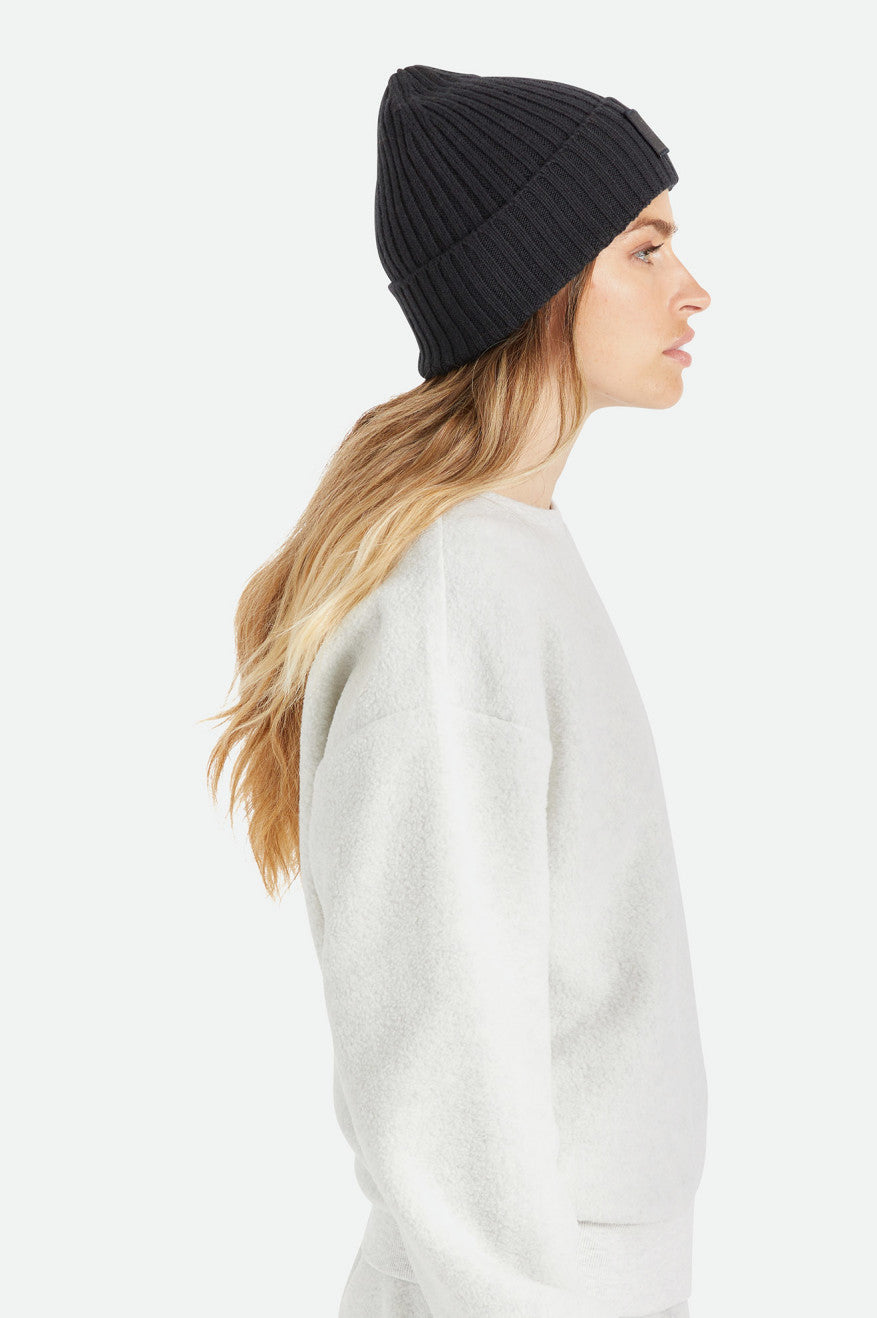 Women's Brixton Alpha Square Merino Wool Beanie Black | 2673GLEAJ