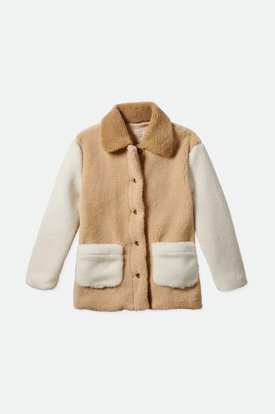 Women's Brixton Bern Sherpa Jackets Light Yellow | 0359OPKRV