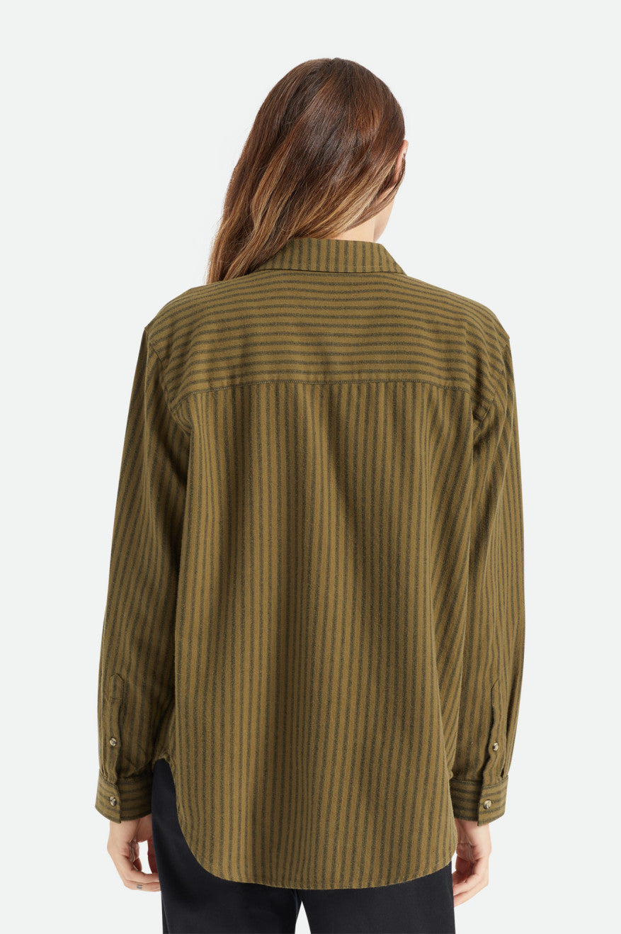 Women's Brixton Bowery Boyfriend L/S Flannels Olive | 1532SRIYK