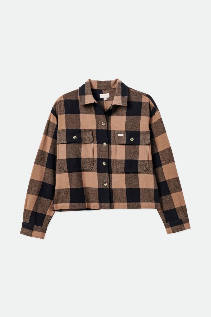 Women's Brixton Bowery L/S Flannels Black | 0168VESXC