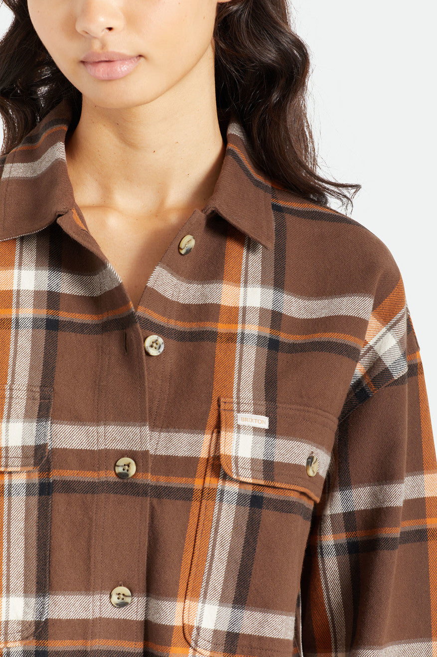 Women's Brixton Bowery L/S Flannels Brown | 7826DGYHX