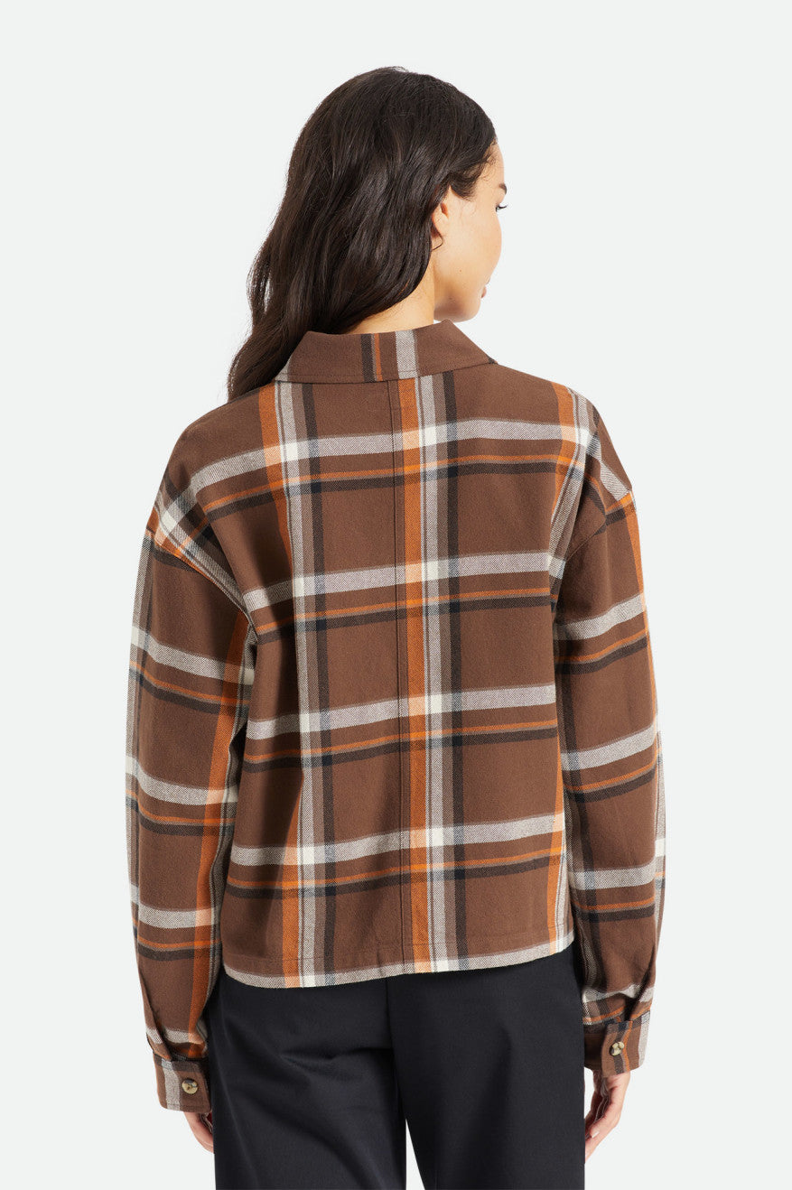 Women's Brixton Bowery L/S Flannels Brown | 7826DGYHX