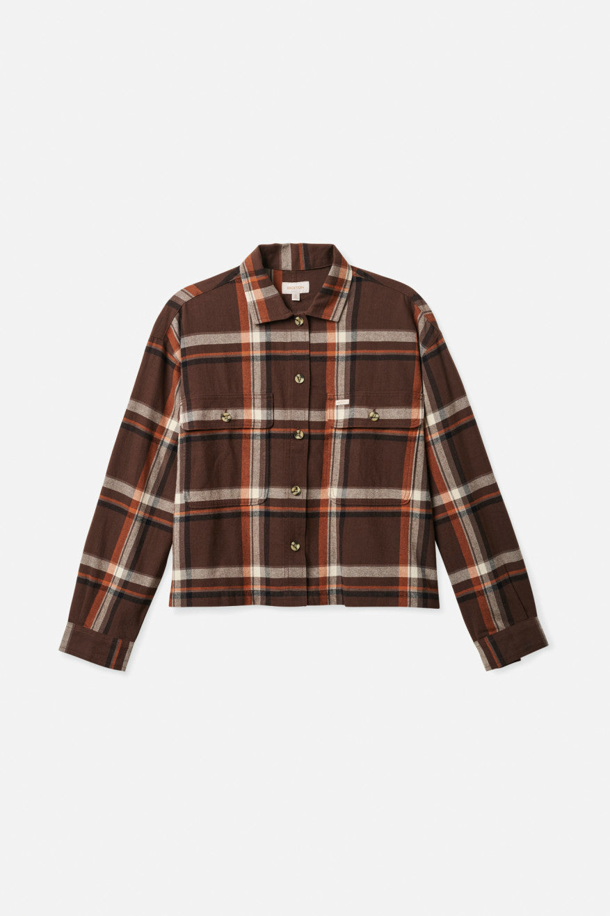 Women's Brixton Bowery L/S Flannels Brown | 7826DGYHX