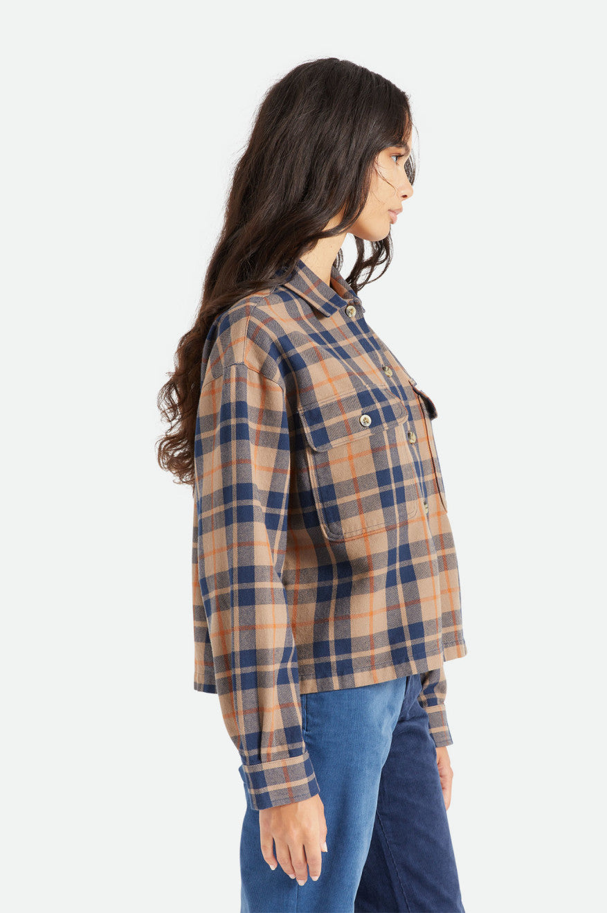 Women's Brixton Bowery L/S Flannels Deep Green | 4019SELCX