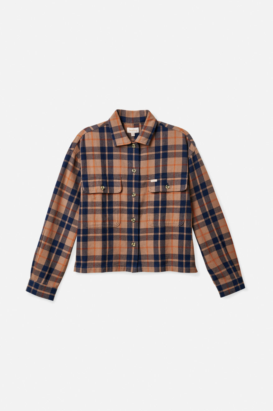 Women's Brixton Bowery L/S Flannels Deep Green | 4019SELCX