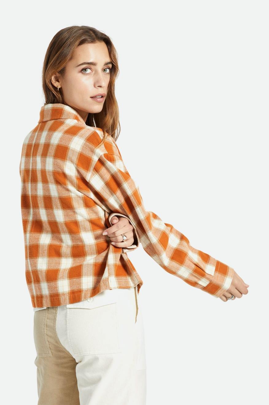 Women's Brixton Bowery L/S Flannels Orange | 8547CDBMX