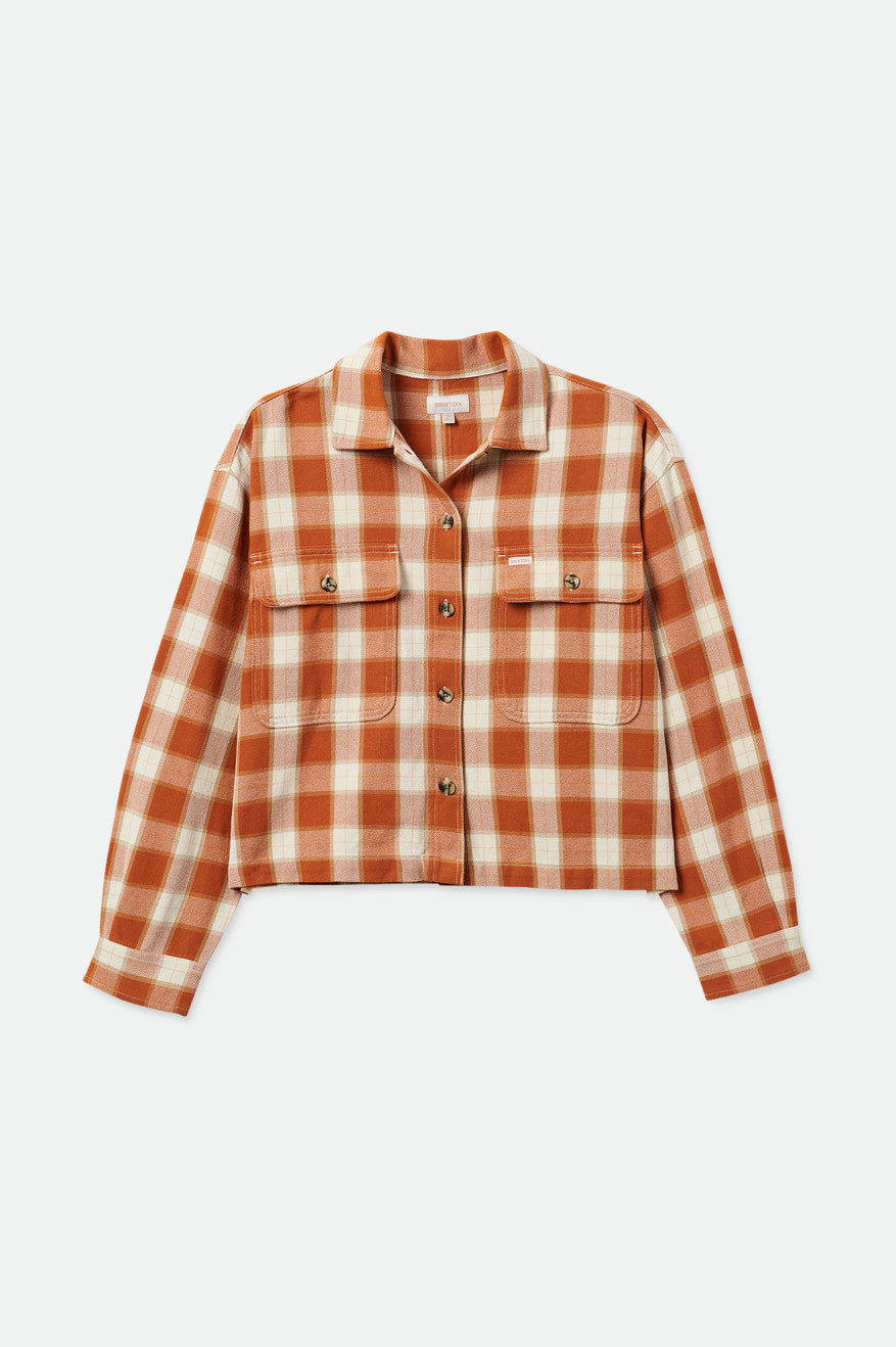 Women's Brixton Bowery L/S Flannels Orange | 8547CDBMX