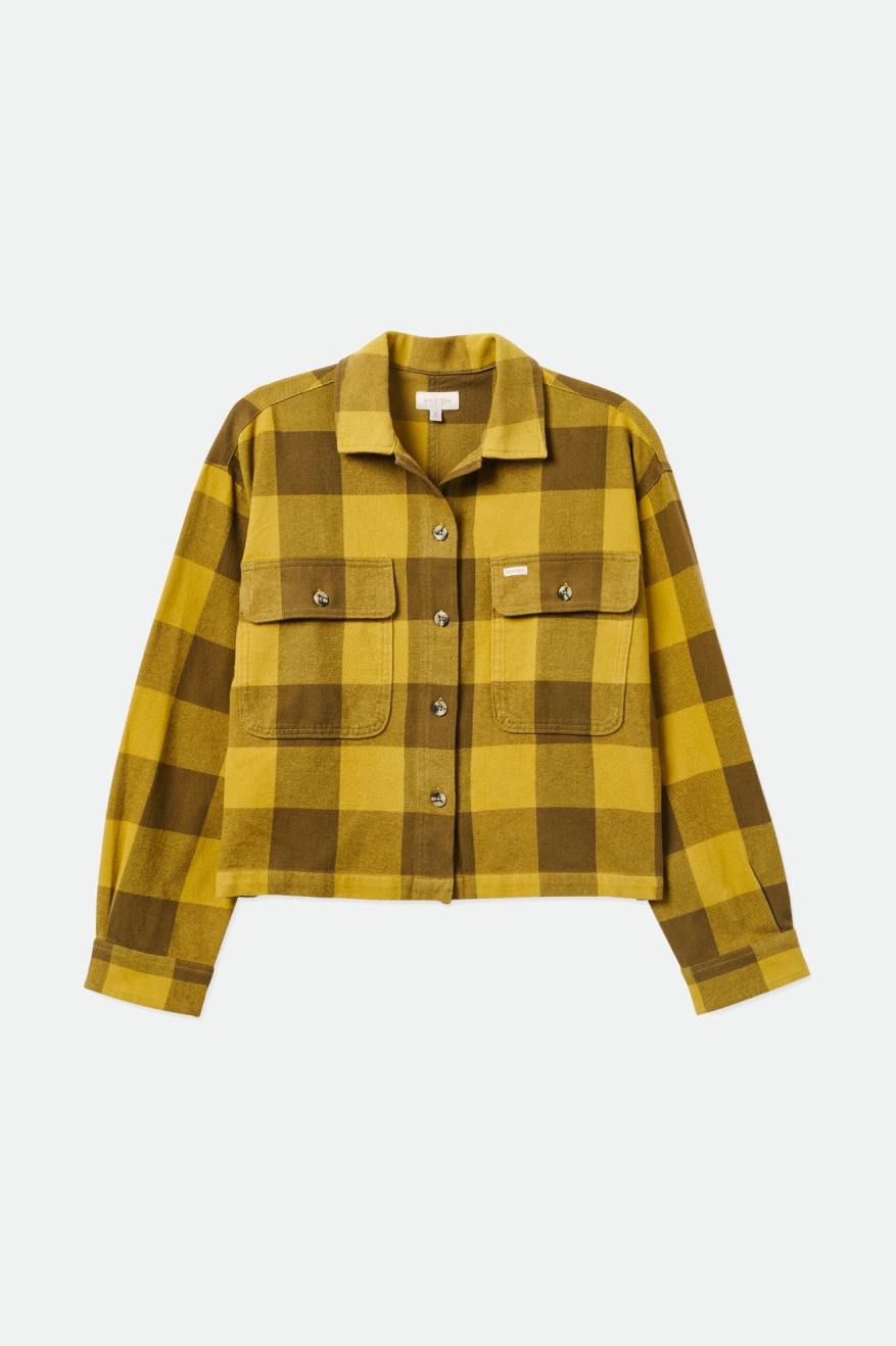 Women's Brixton Bowery L/S Flannels Yellow | 9367JBFKS