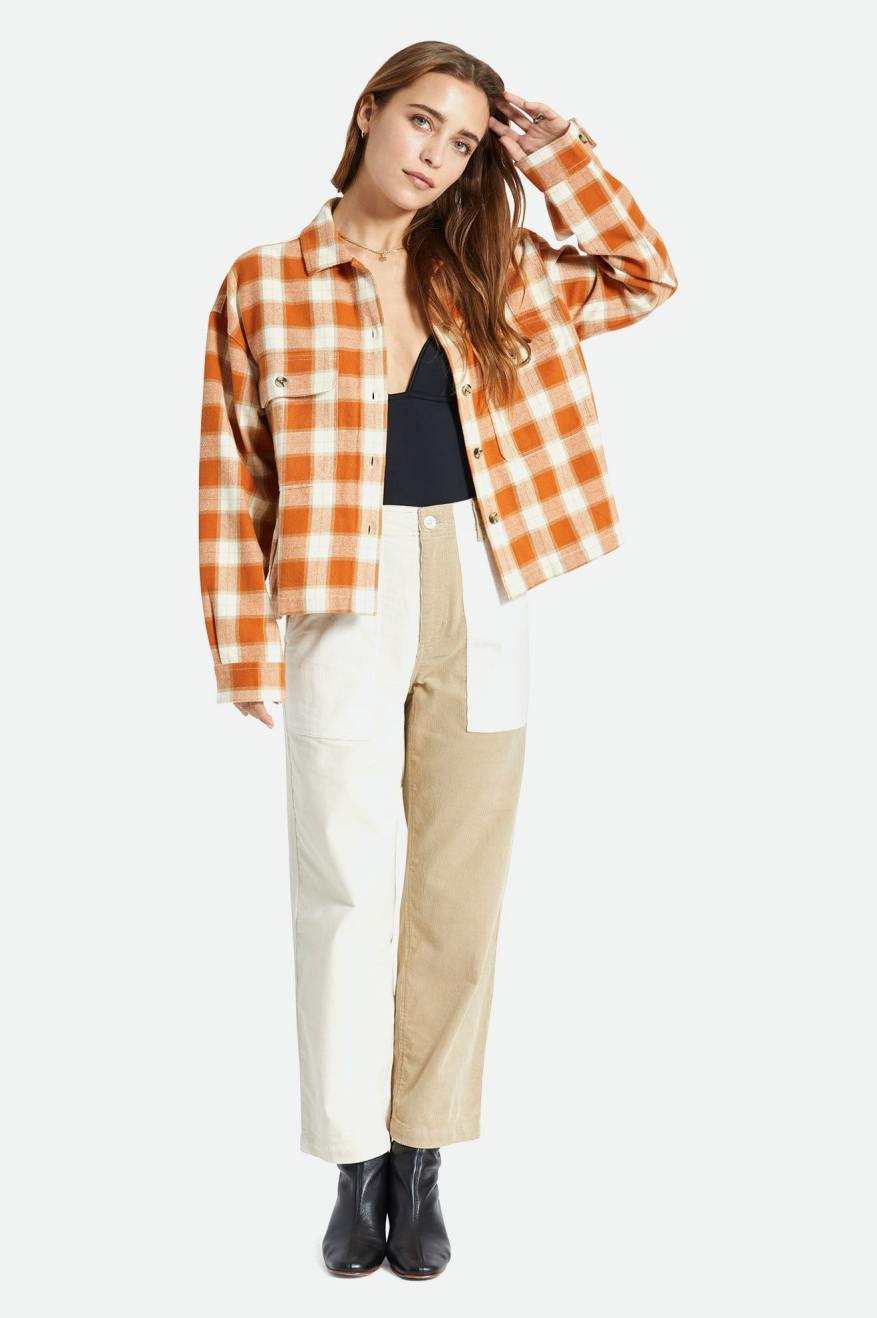 Women's Brixton Bowery L/S Tops Orange | 9407BEGCH