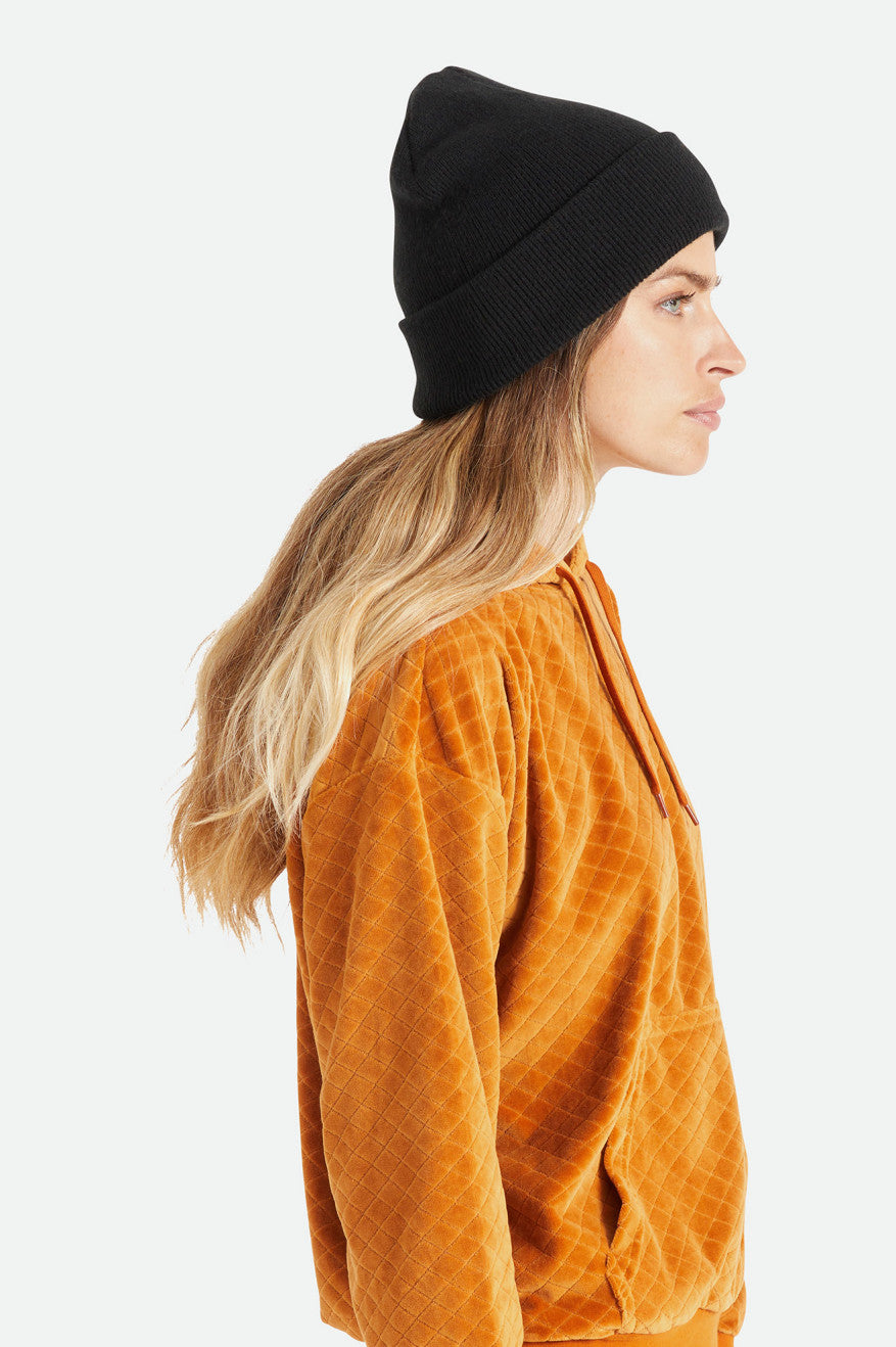 Women's Brixton Harbor Beta Watch Cap Beanie Black | 0287FWAHZ