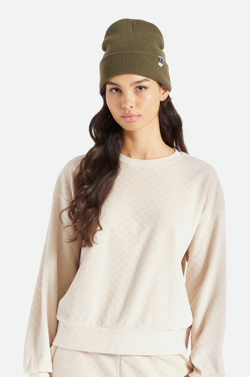 Women's Brixton Harbor Beta Watch Cap Beanie Olive | 2765TOCSA